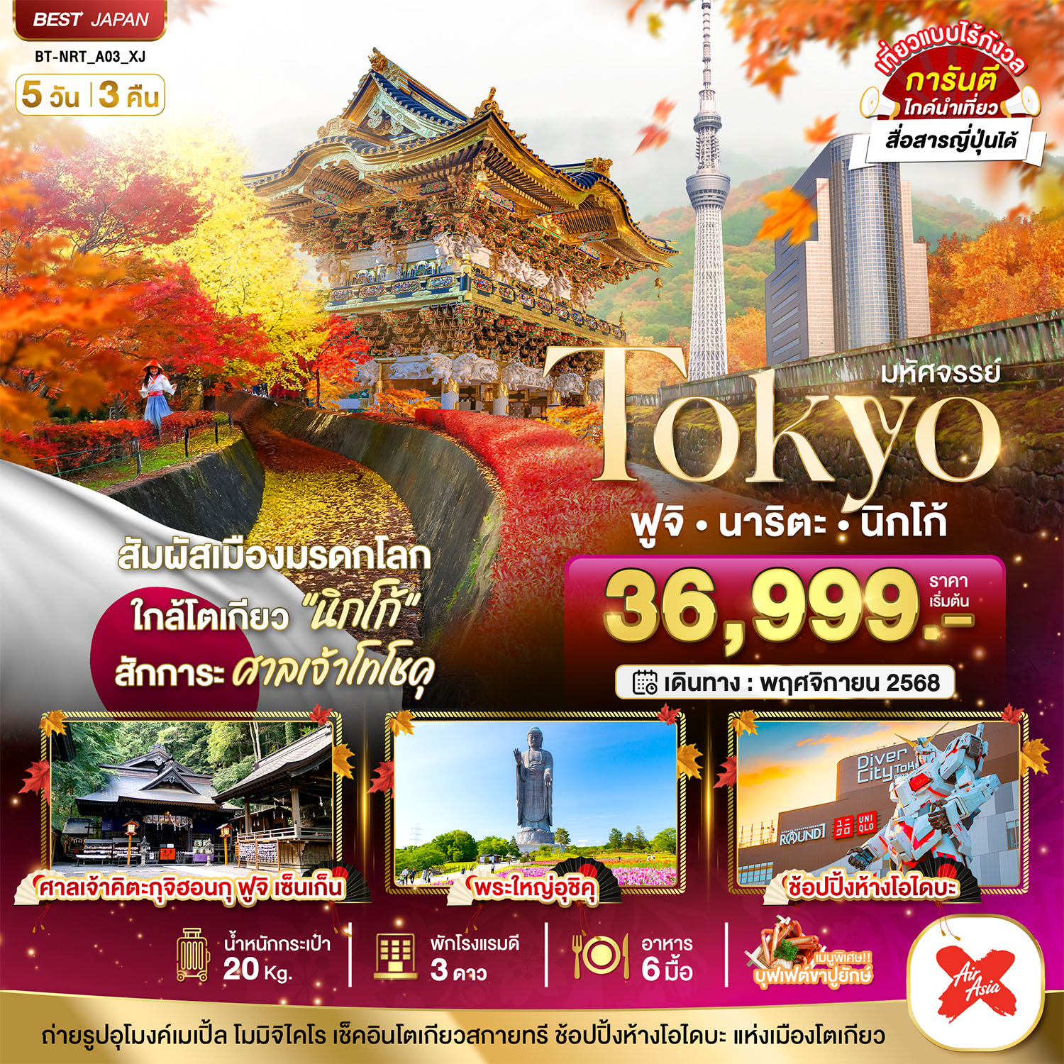 มหัศจรรย์...TOKYO ฟูจิ นาริตะ นิกโก้ 5 วัน 3 คืน